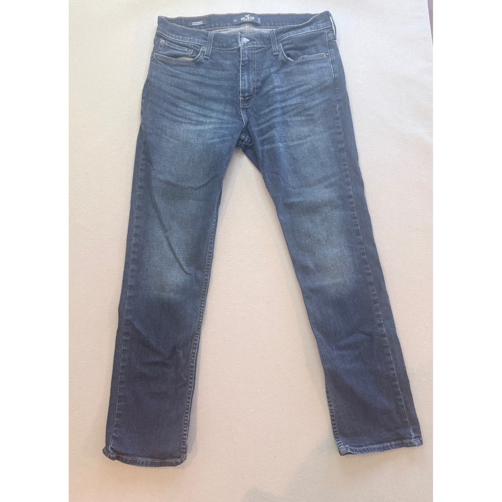 Hollister Slim Straight Epic Flex Jeans Mens 32x32 Medium Dark Wash Denim